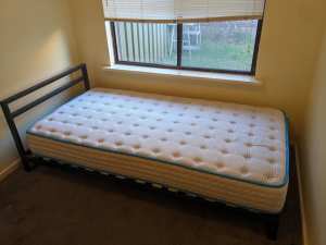 King single mattress with bed fram