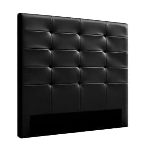 Beno Black PVC Leather Bed Headboard Double Size - SHBFRAME-E-BENO-D-BK