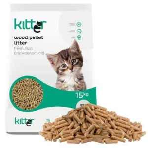 Kitter Wood Pet Cat Litter 15 kg $ 17.00 - Free Delivery