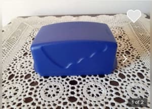 Tupperware Butter Cheese Container Blue LIKE NEW