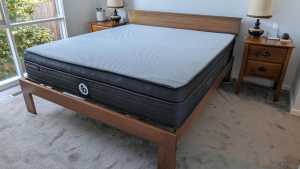 Sleeping Duck Mach II king mattress and Tasmanian Oak bed.