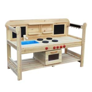 Kids Outdoor Mud Kitchen with Working Tap, Sink and Oven