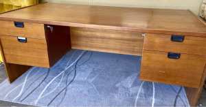 Large wooden desk with drawers 