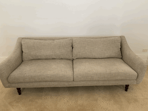 Kristy 3 Seater Fabric Sofa - Light Grey