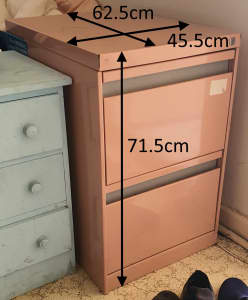 CHEAP Pink metal 2 drawer filing cabinet, Deliver for extra, CLAYTON