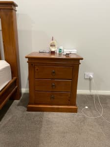 Solid timber Bedroom suite (1 queen , 2 side table and 1 tall boy )