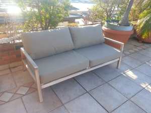 Outdoor Sofa 2.5 Seater Teak Taupe Early Settler Brand