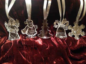 Royal Doulton crystal ornaments, Christmas, various