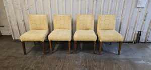 Beautiful Pre Loved Yellow & White Dining Chairs