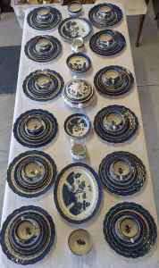 Booths Old Willow 12 place setting Coffee Set and Ext