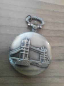 Pocket watch old with pattern needs battery ? $20