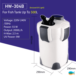 55W 2000L External Canister Aquarium Fish Tank Filter 9W UV STERILIZER