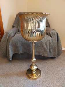 Vintage Brass Plant Pot with Stand