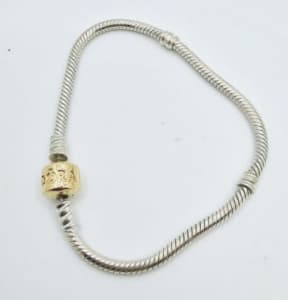 Pandora Gold Clasp Silver Bracelet - 13.5G (040000291198)