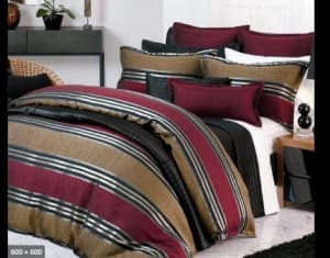 king quilt cover & 2 pillow cases private collection barcenlona ruby