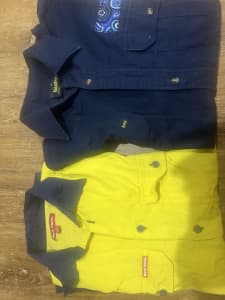 Men’s work shirts size Small. Only worn once $20 each or $30 for both