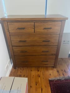 Solid wood chest of draws