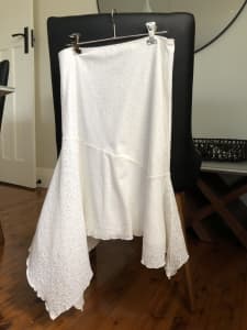 Skirt White Textured Pattern Size 12