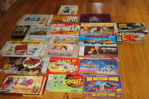 Vintage Retro Board Games. 1960s, 70s and 80s 