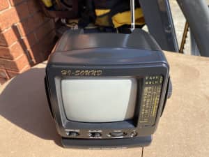 Vintage analog portable tv