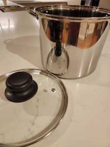 Large Stainless Steel Pot with Glass Lid