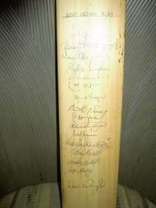Signed Cricket Bat Australia, England & West Indies 1986/87 TriNation