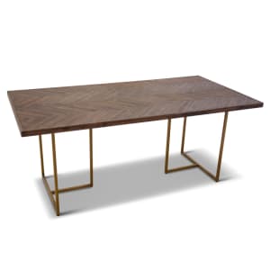 Tuberose Dining Table 180cm Solid Acacia Wood Home Herringbone Pa...