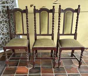 Vintage Antique Dining Chairs x 3