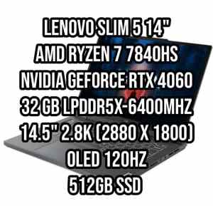 Lenovo Slim 5 14 OLED Ryzen 7 RTX 4060 32GB RAM 512GB BRAND NEW 
