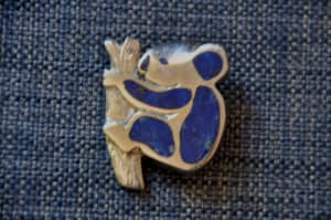 Lapis lazuli brooch of koala, beautiful, interesting, vintage, perfect