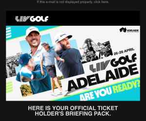 3 day Liv golf ticket