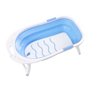 Baby Bath Tub Infant Toddlers Foldable Bathtub Folding Safety Bathing 