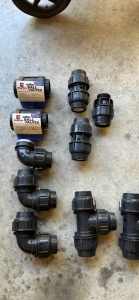 50mm HDPE compression fittings and valves