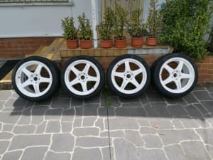 Mazdaspeed MS-01S 18x8.5 18x9.5 RAYS Wheels FD3S RX7 Brand new tyres