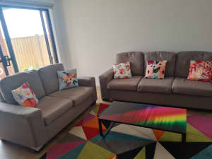 2 and 3 Seater Sofa Set - Dark Grey Colour