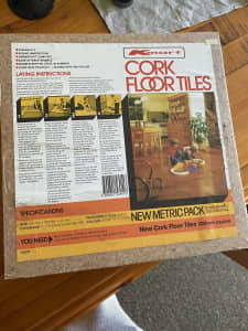 Vintage 80’s Cork floor tiles 8 packs 72 tiles
