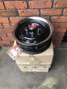 Holden Hk Ht Hg Factory rims with new nuts and lock nuts $395