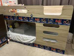 BUNK BED king single with mattress FREE