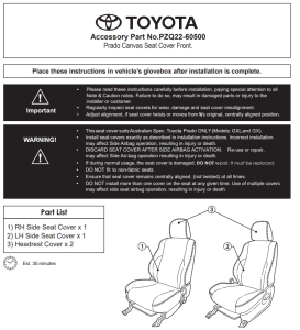 Toyota Prado Canvas Seat Covers