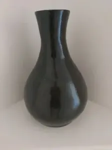 Large black ceramic vase