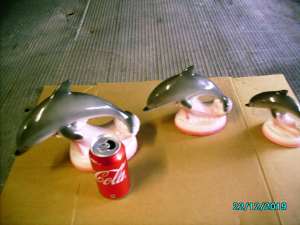 sea world dolphines set of 3 large vintiage 1970s