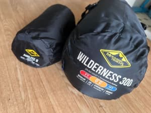 Camping gear - sleeping bag and a camping mattress