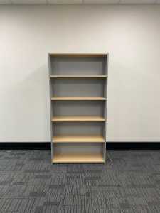 Bookcase with Solid Back-Lemon Tree with Brushed Silver-1800mm-2 avai