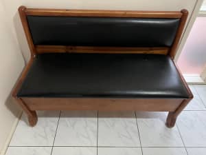 Solid Pine Wood Indoor Bench With Storage Chairs