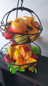 Large double fruit basket plastic fruit display $15ono the lot 