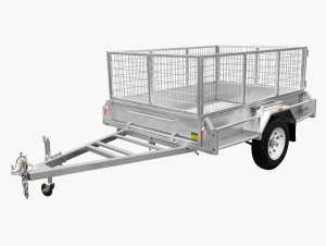 7x4 box trailer galvanized 600 cage included
