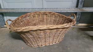 Vintage cane washing basket