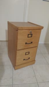 Filing Cabinet, timber 2 drawer, good condition