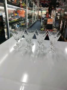 8x Crystal Stewart England Drinking Goblets