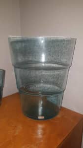 Kosta Boda Mezzo Vase - Retro Art Glass - Handmade & Signed Blue 30cm